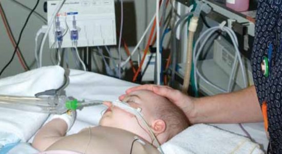 An infant receiving intensive care